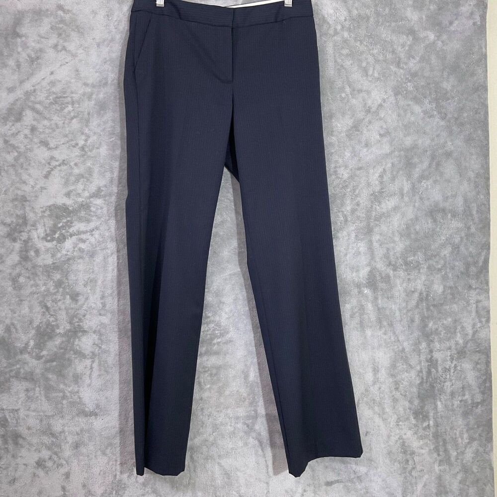 Talbots Womens Pants Size 6 Navy blue Career Pant Dressy Wool Blend High Rise